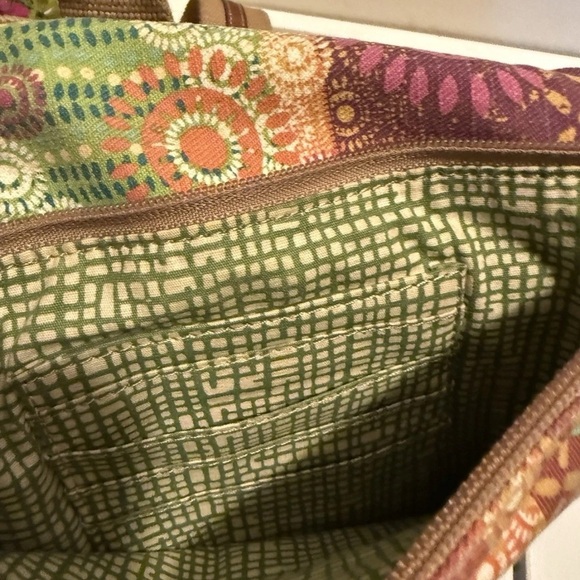 Vintage Fossil Paisley Floral Crossbody Bag Purse Canvas Messenger Hippie Boho - Picture 7 of 8